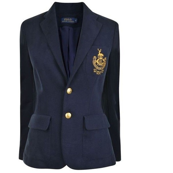 polo ralph lauren blazer with logo crest